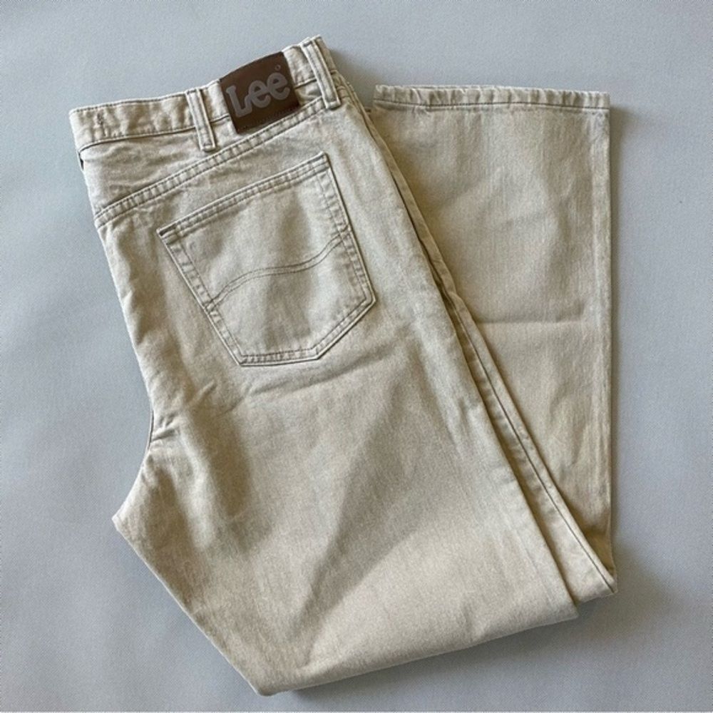 LEE Regular Fit Beige Denim Jeans Men’s Size 42x32 EUC